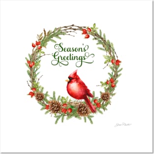 Red Cardinal Christmas Beauty A2 Posters and Art